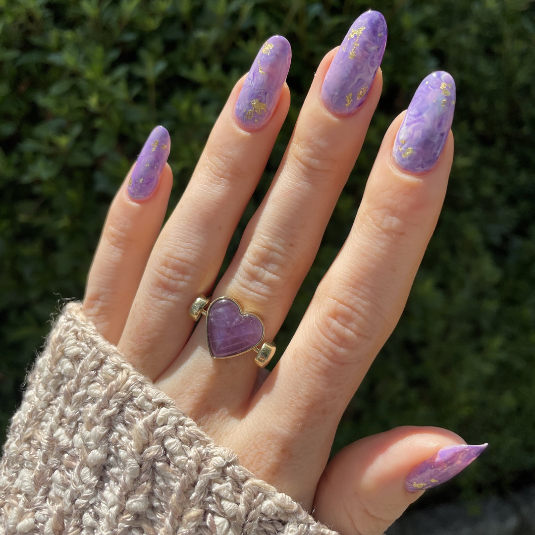 Amethyst Heart-shaped Crystal Element