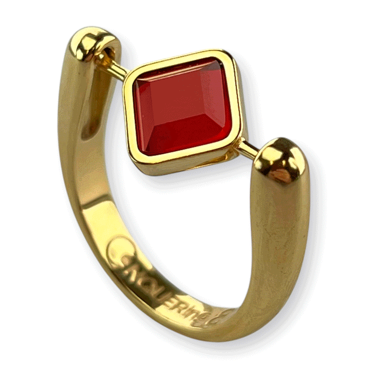 Gold Willow Birthstone CrossBar Fidget Ring