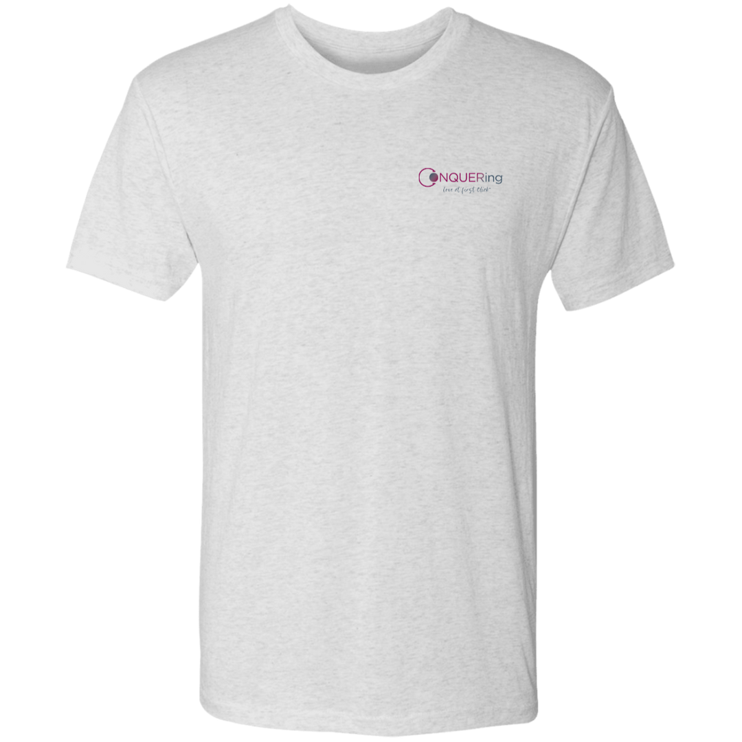 CONQUERing Logo Tri-blend T-shirt – white heather