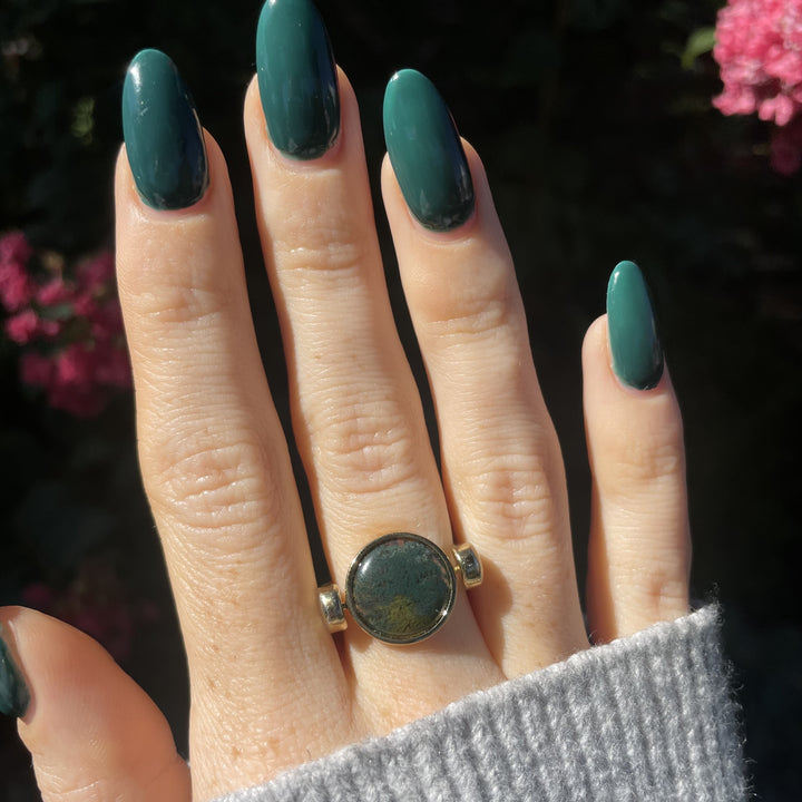 Moss Agate Round Crystal Element