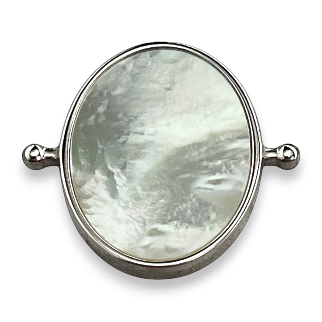 Mother of Pearl Oval Crystal Element