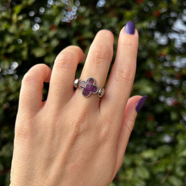 Amethyst Quatrefoil Crystal Element