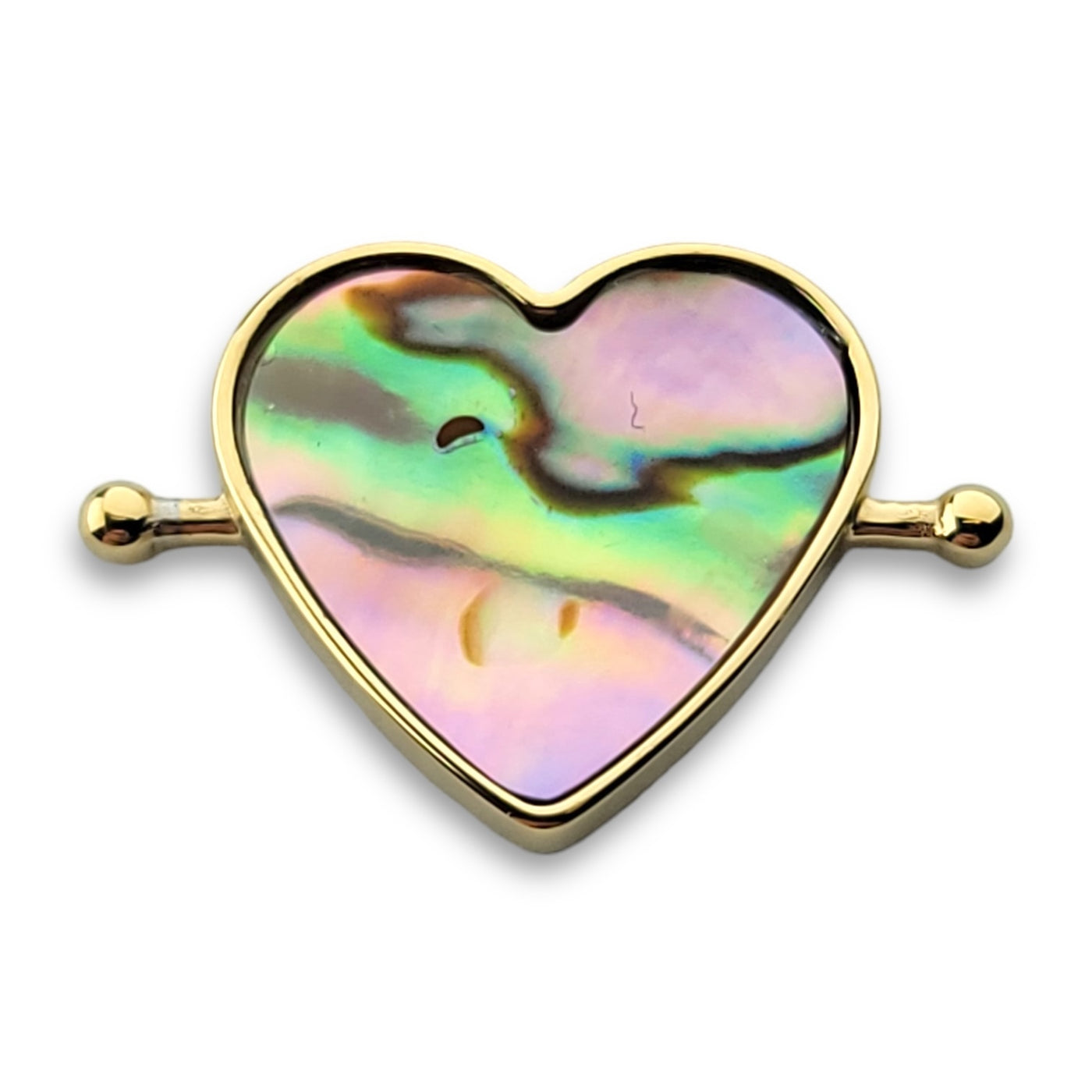 Abalone Shell Heart-shaped Crystal Element