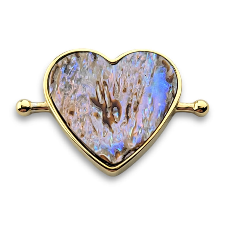 Abalone Shell Heart-shaped Crystal Element