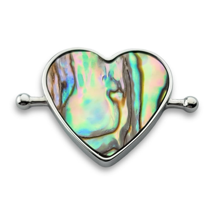 Abalone Shell Heart-shaped Crystal Element
