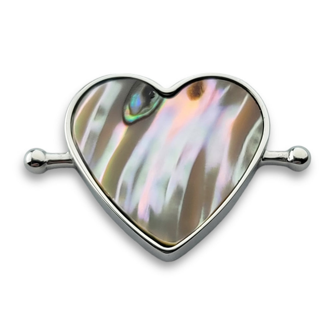 Abalone Shell Heart-shaped Crystal Element
