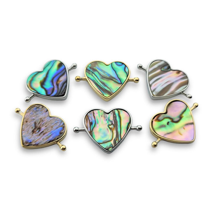 Abalone Shell Heart-shaped Crystal Element