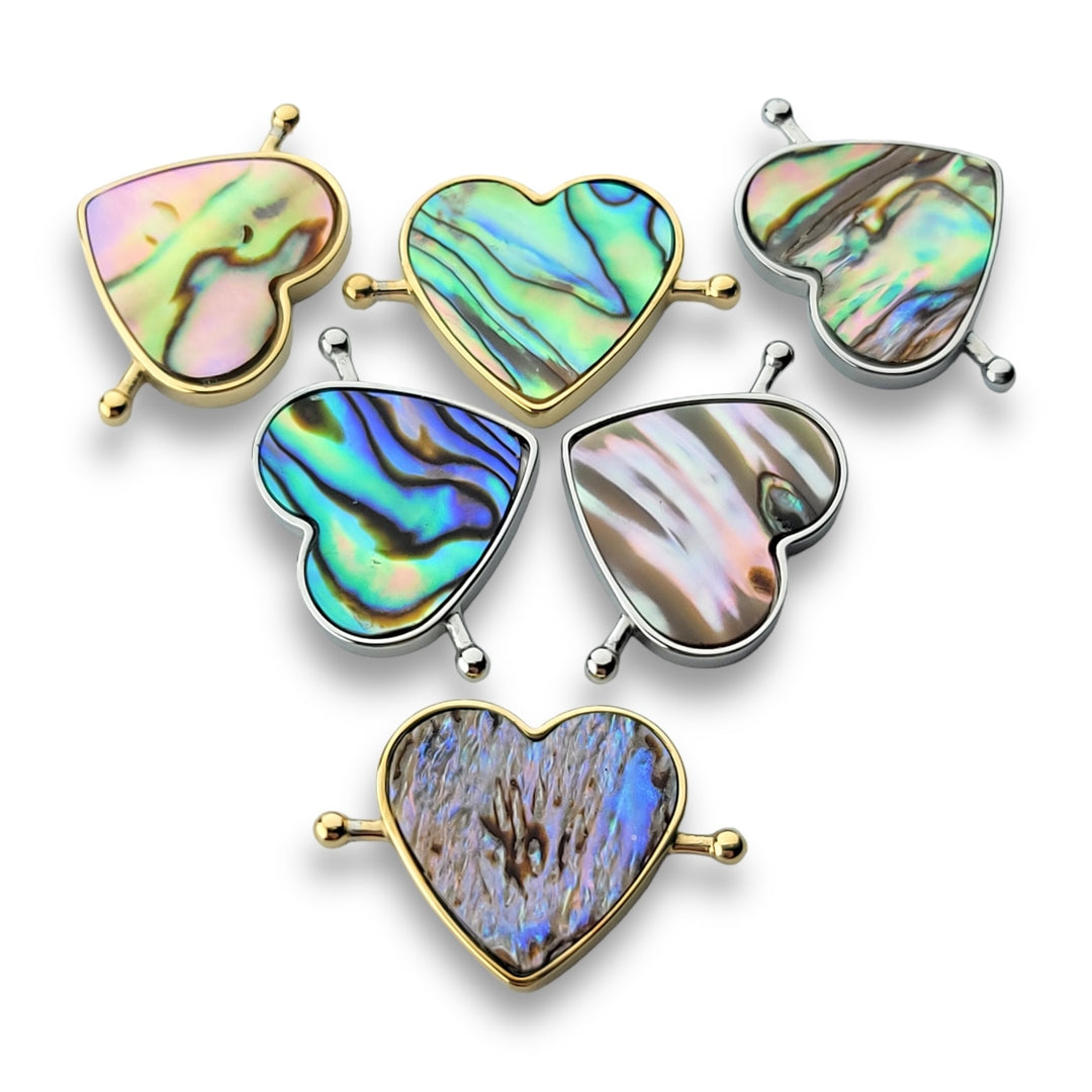 Abalone Shell Heart-shaped Crystal Element