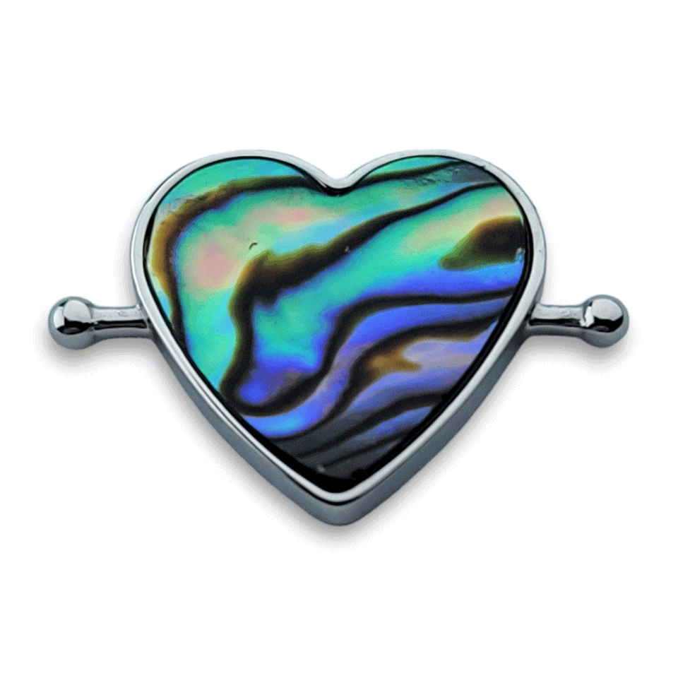Abalone Shell Heart-shaped Crystal Element