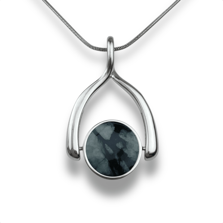 Round Crystal Wishbone Necklace