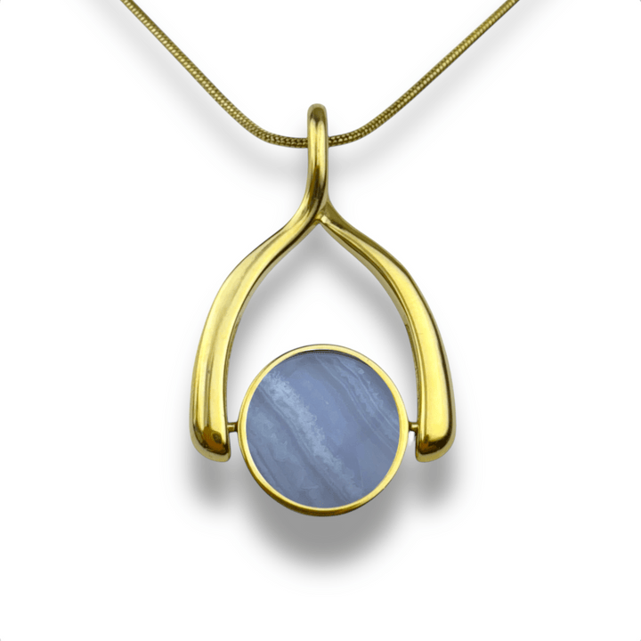 Round Crystal Wishbone Necklace