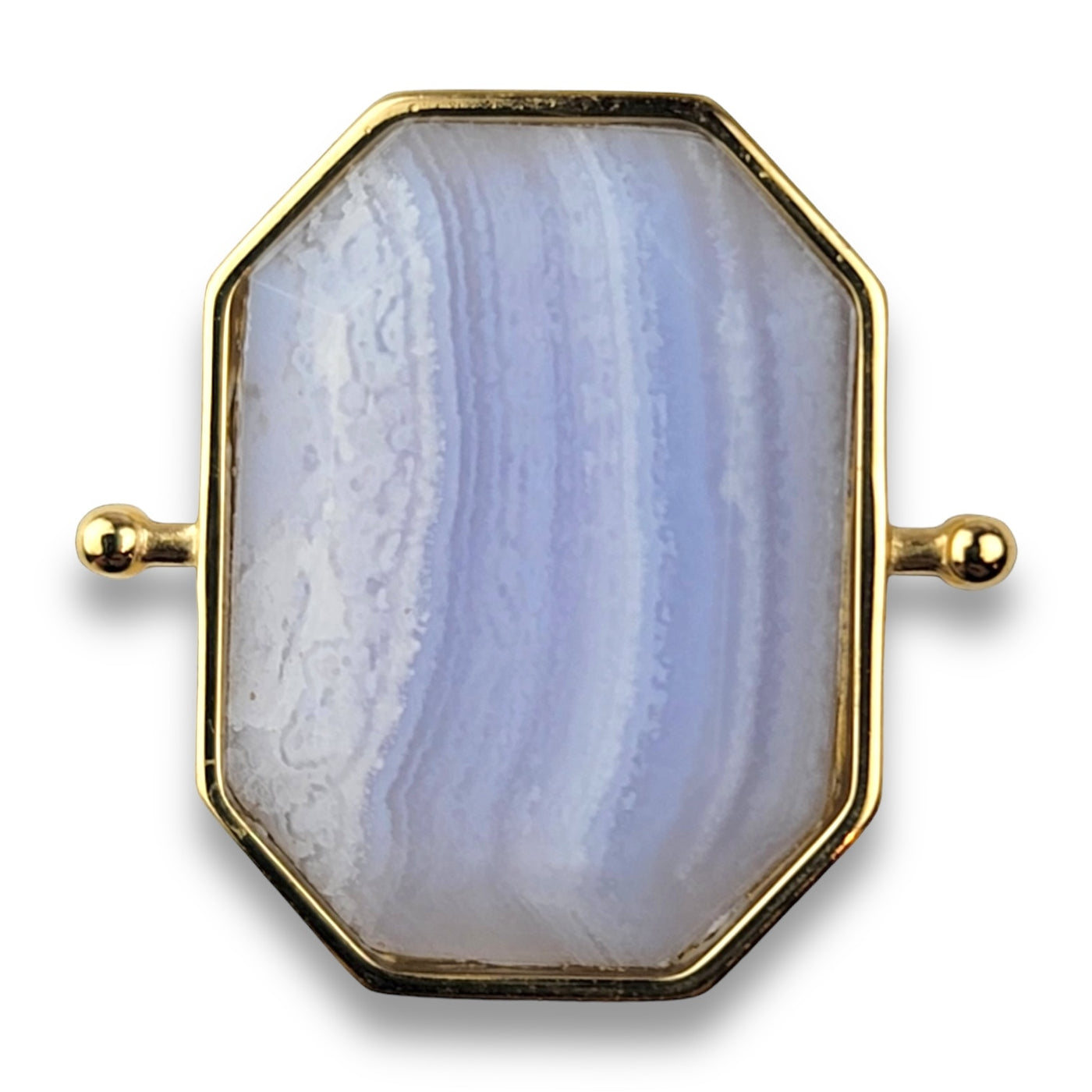 Blue Lace Agate Octangle Crystal Element