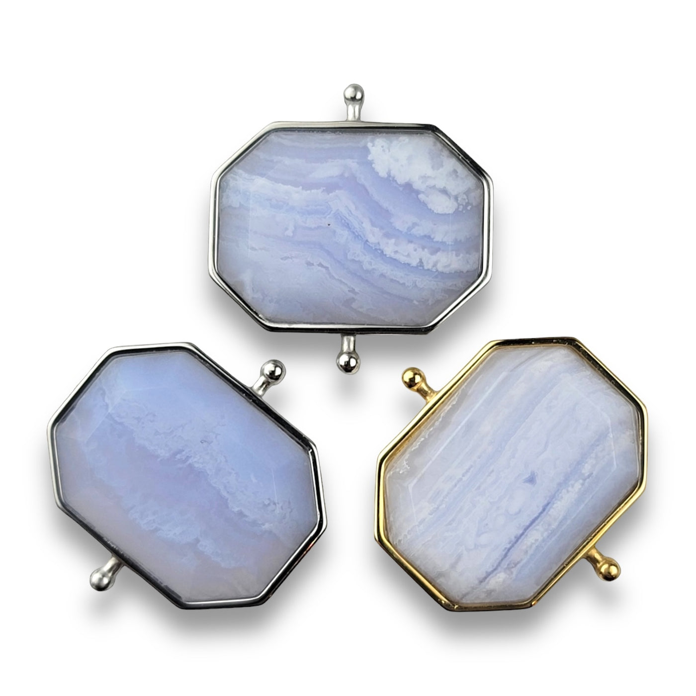 Blue Lace Agate Octangle Crystal Element