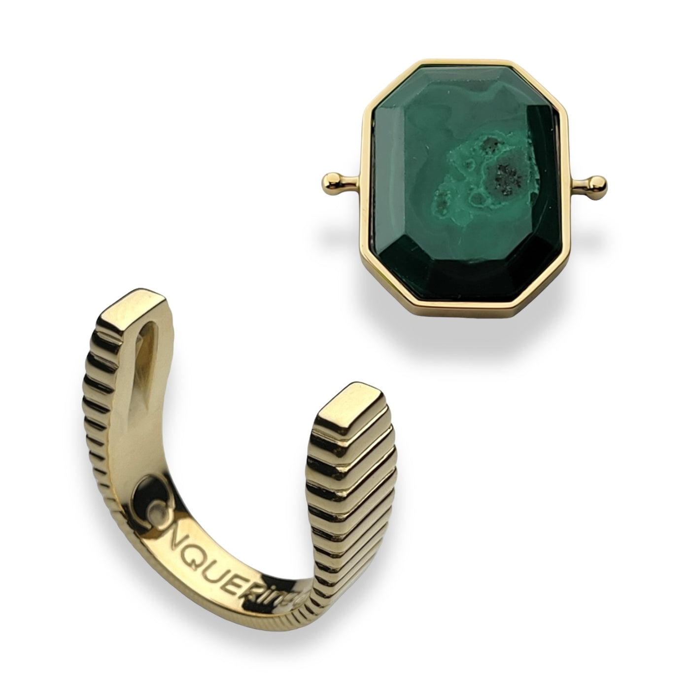 Gold ViaDeco Octangle Crystal Fidget Ring