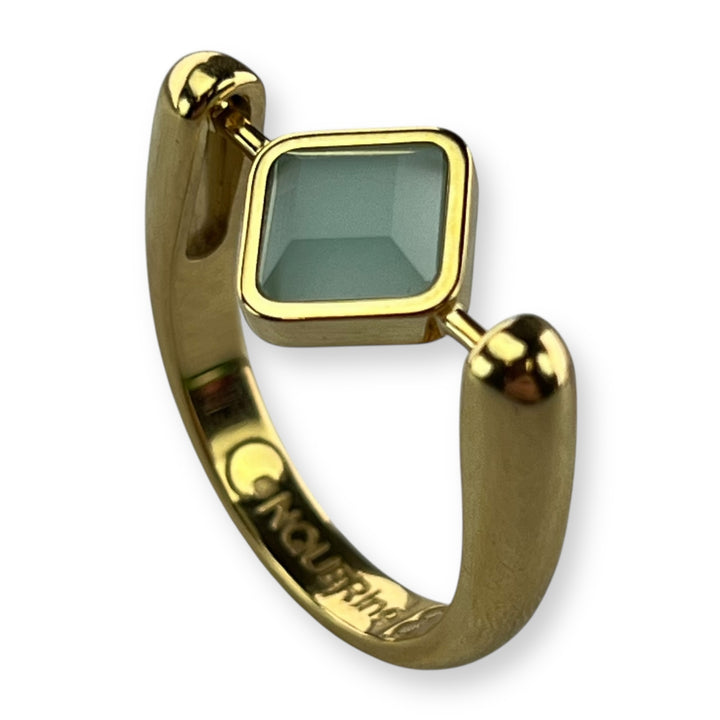Gold Willow Birthstone CrossBar Fidget Ring