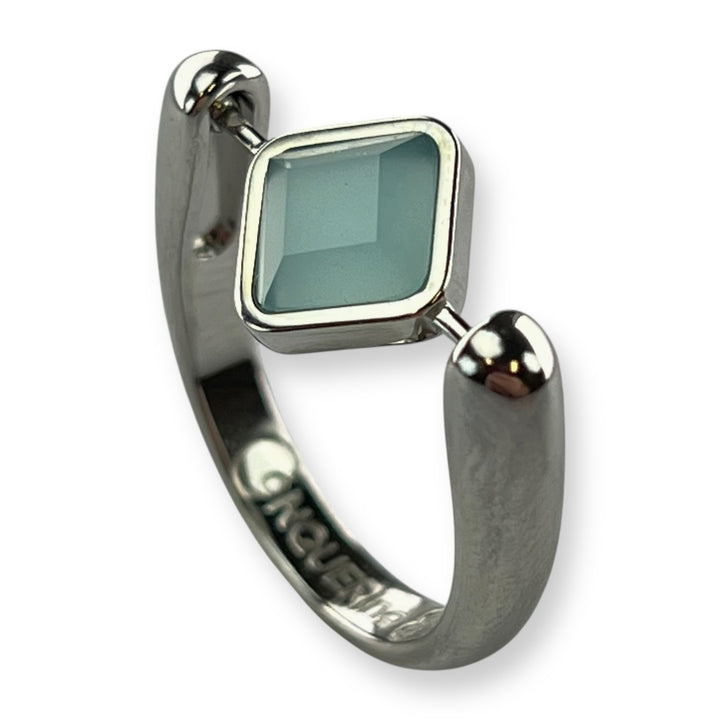 Silver Willow Birthstone CrossBar Fidget Ring