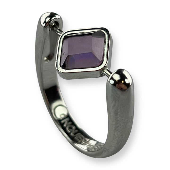 Silver Willow Birthstone CrossBar Fidget Ring