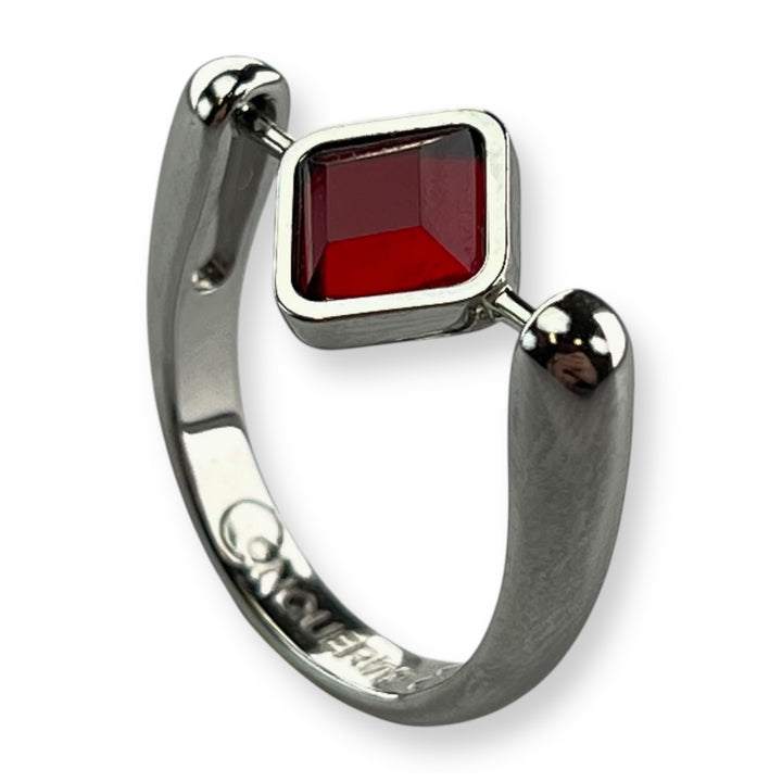 Silver Willow Birthstone CrossBar Fidget Ring