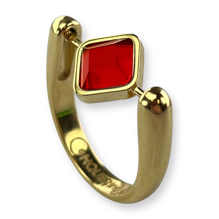 Gold Willow Birthstone CrossBar Fidget Ring