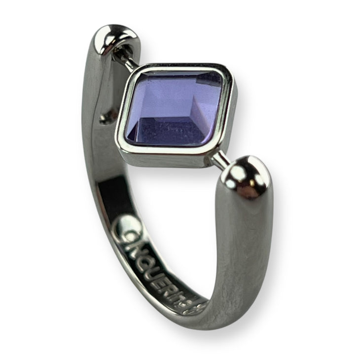 Silver Willow Birthstone CrossBar Fidget Ring