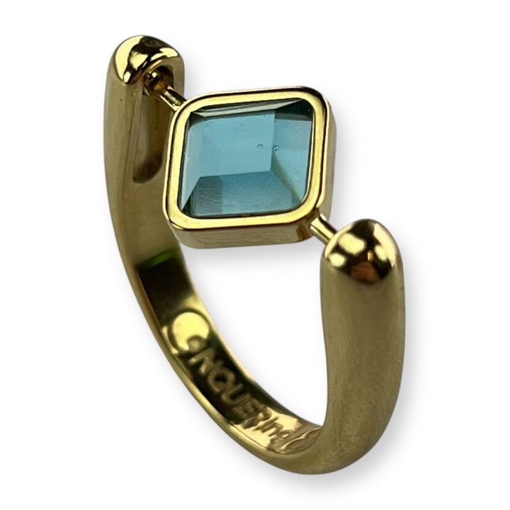 Gold Willow Birthstone CrossBar Fidget Ring