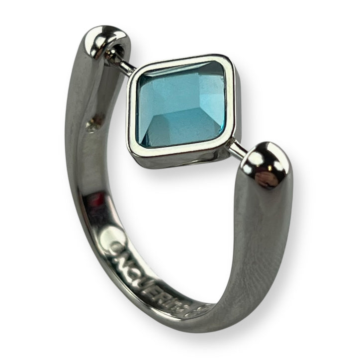 Silver Willow Birthstone CrossBar Fidget Ring