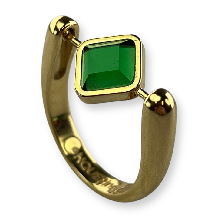 Gold Willow Birthstone CrossBar Fidget Ring