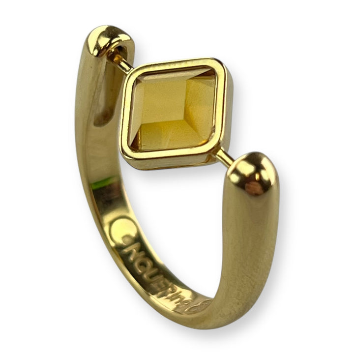 Gold Willow Birthstone CrossBar Fidget Ring