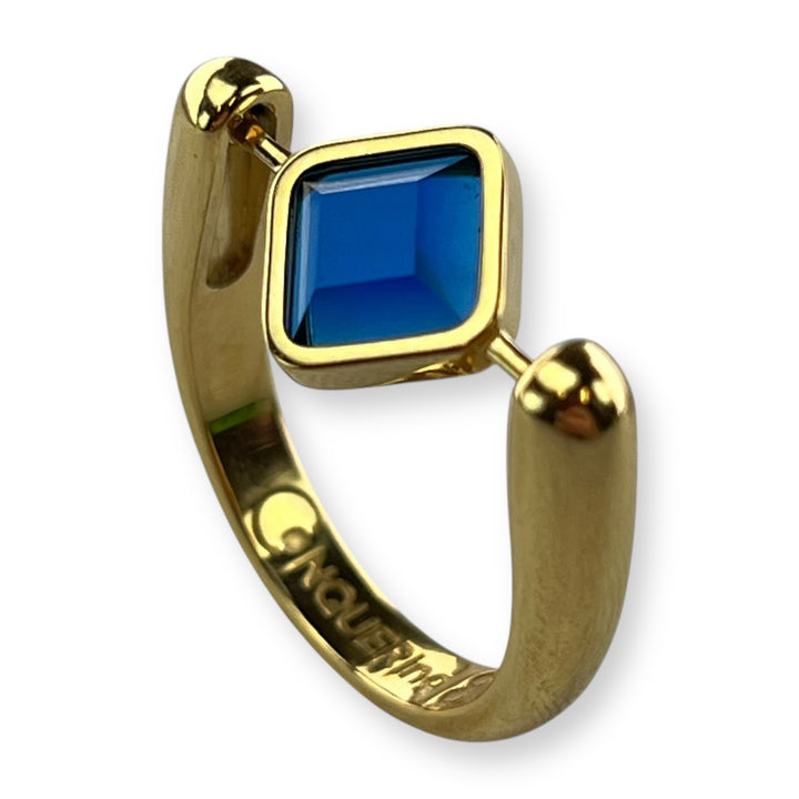 Gold Willow Birthstone CrossBar Fidget Ring