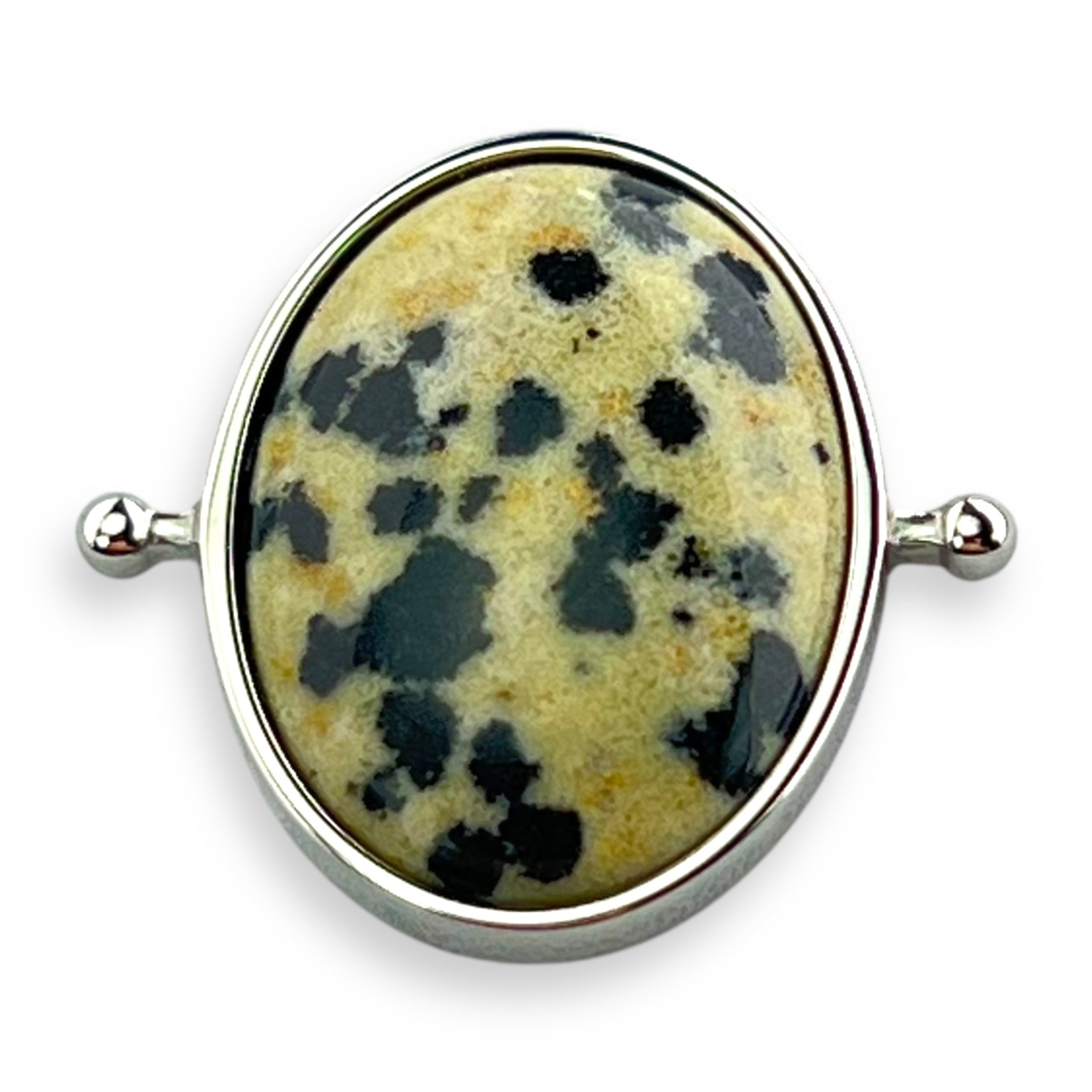 Dalmatian Jasper Stone Spinner | Joyful Crystal Now in Oval