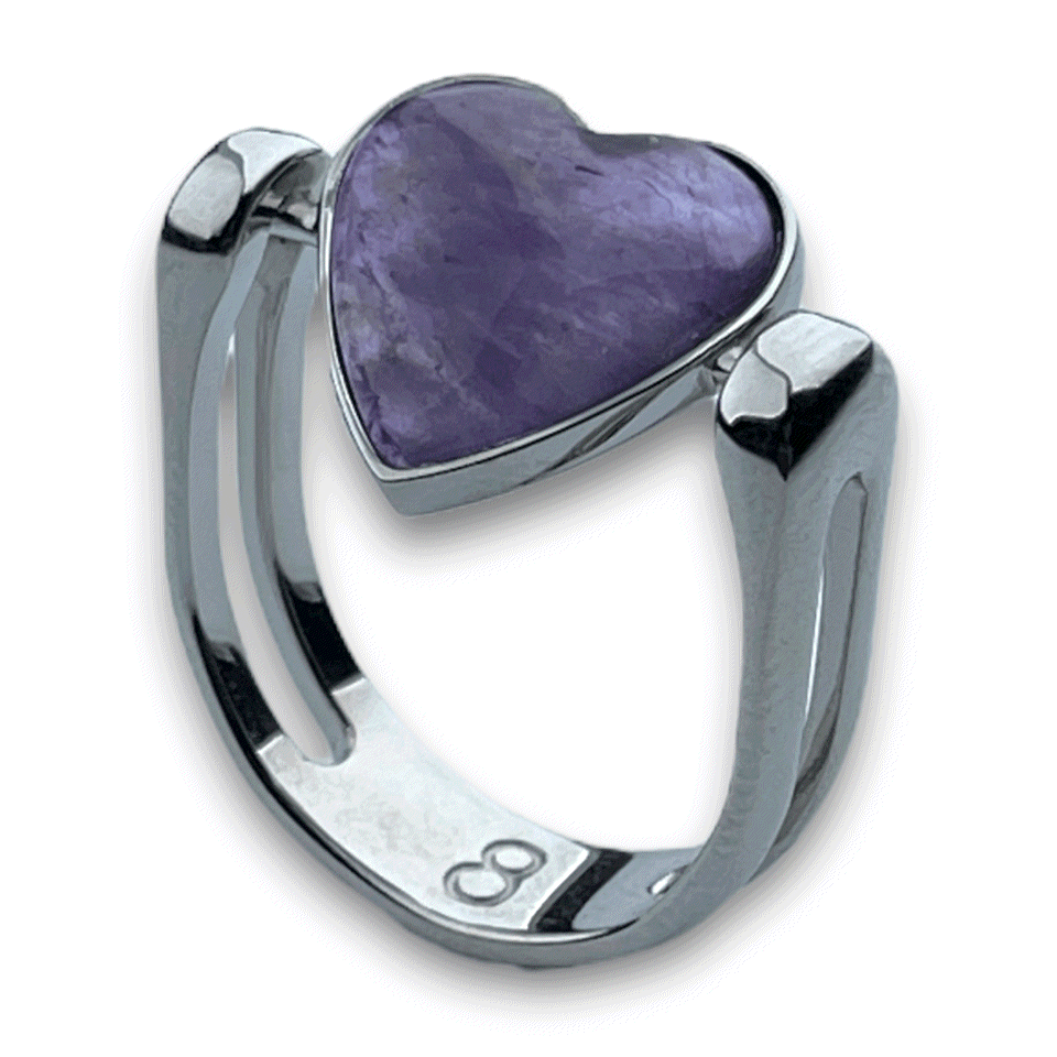 Heart-Shaped Crystal Fidget Ring
