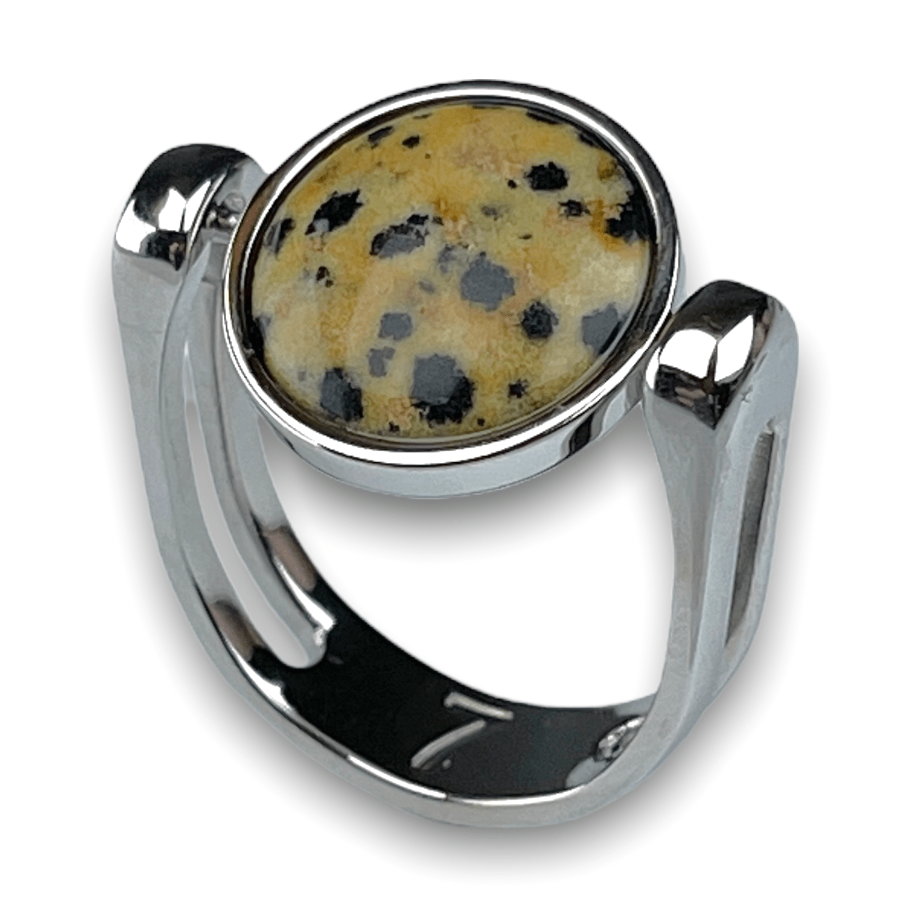 Dalmatian Jasper Crystal Fidget Ring | CONQUERing Inspiring Fidget