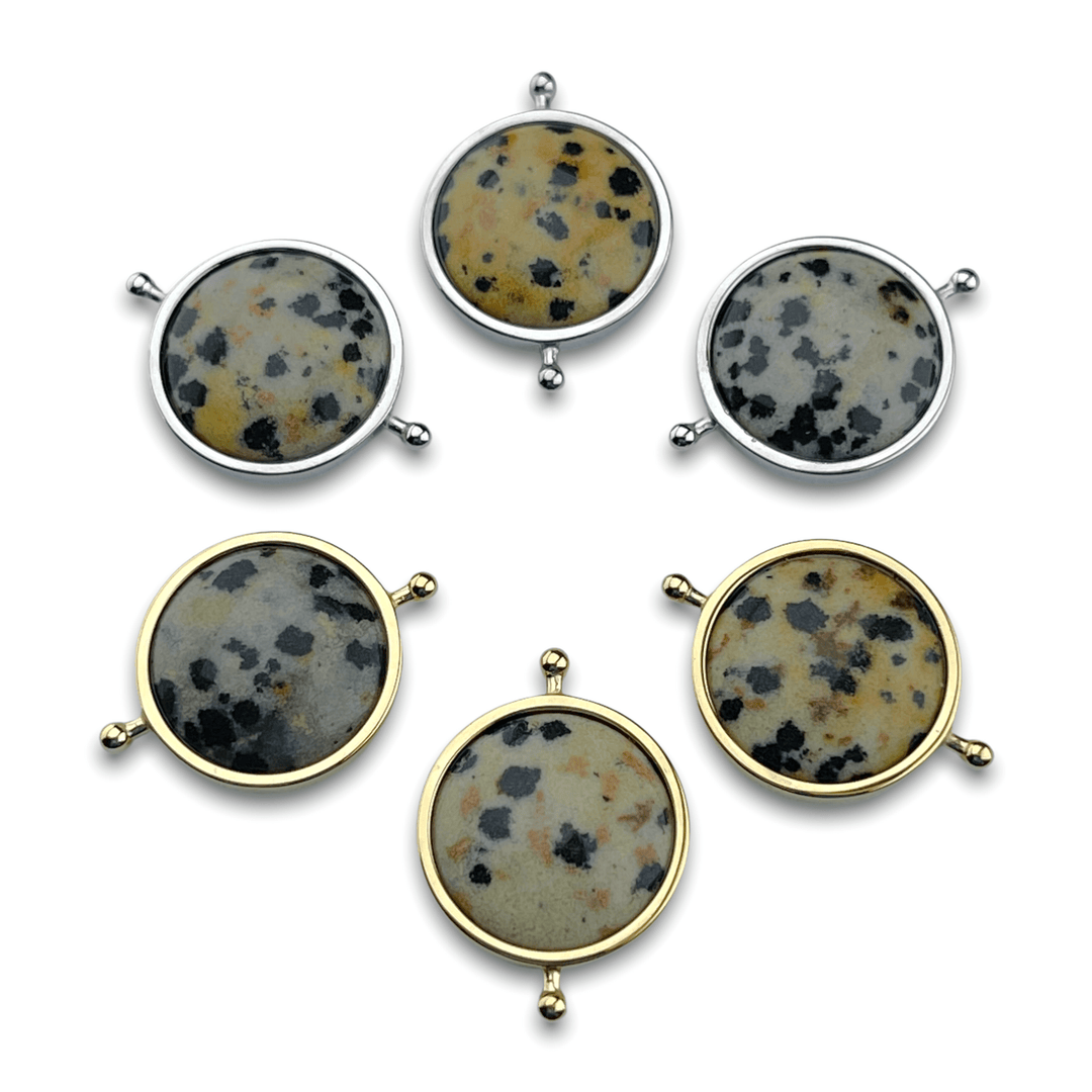 Dalmatian Jasper Crystal Fidget Ring