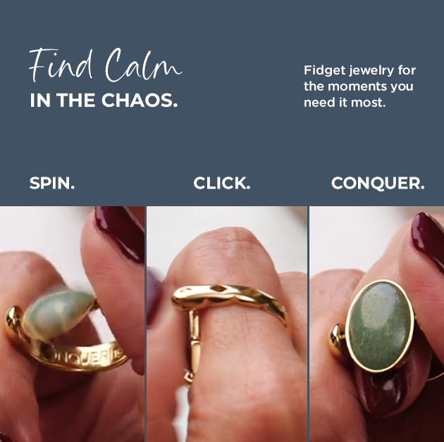 AlaDune™ Oval Crystal Fidget Ring