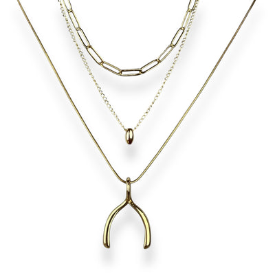 3-part Necklace Base Stack (Necklet™ + Paperclip + AuraDel Drop + Wishbone)