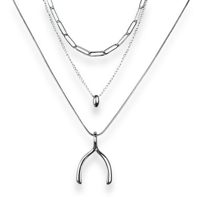 3-part Necklace Base Stack (Necklet™ + Paperclip + AuraDel Drop + Wishbone)