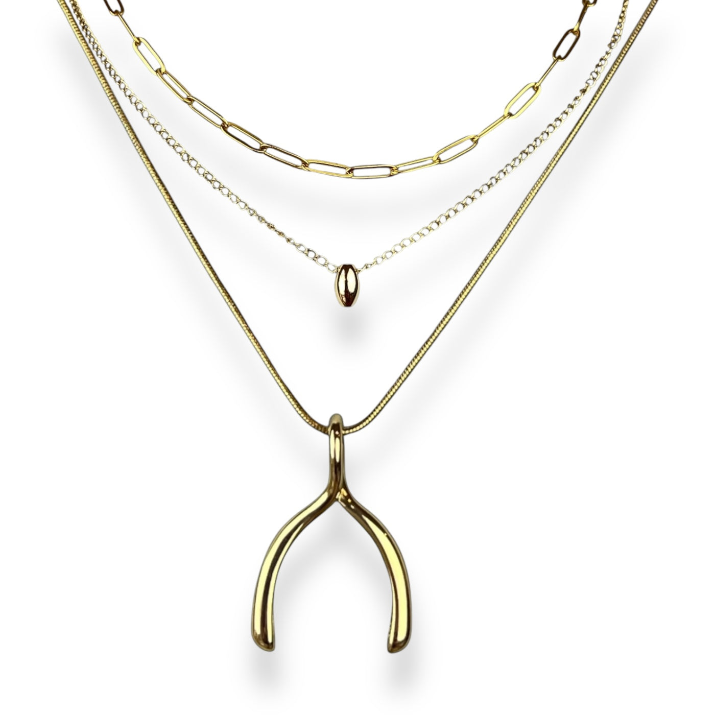 3-part Necklace Base Stack (Necklet™ + Paperclip + AuraDel Drop + Wishbone)