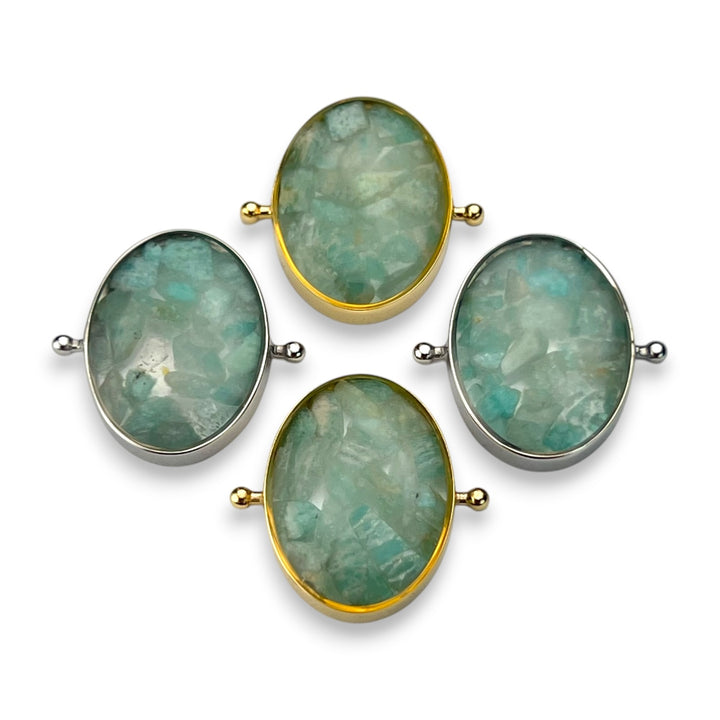 Amazonite Oval Crystal Confetti Encapture Element