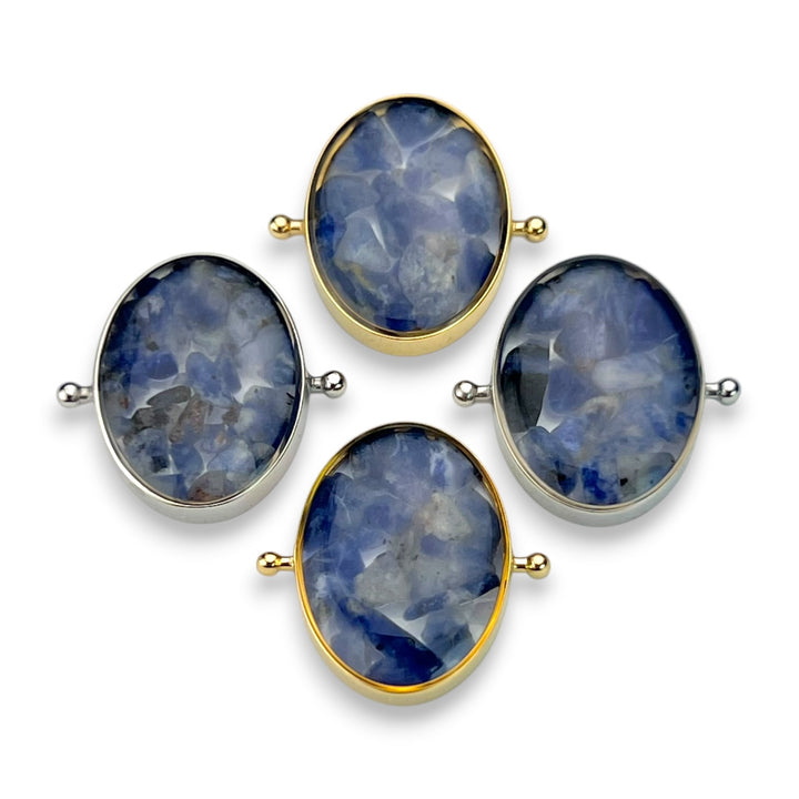 Sodalite Oval Crystal Confetti Encapture Element