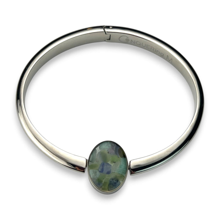 Willow Bangle with Oval Crystal Confetti Encapture Element