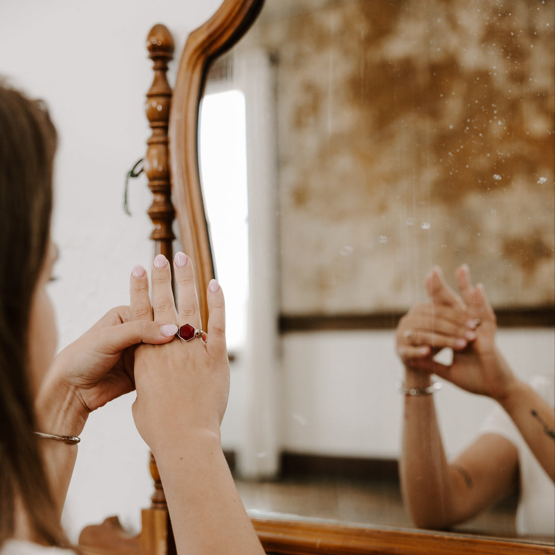 Carnelian Hexagon Crystal Element