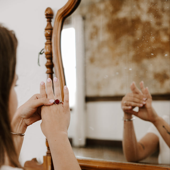 Carnelian Hexagon Crystal Element