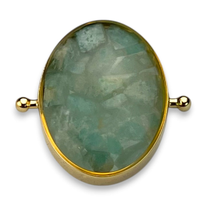 Amazonite Oval Crystal Confetti Encapture Element