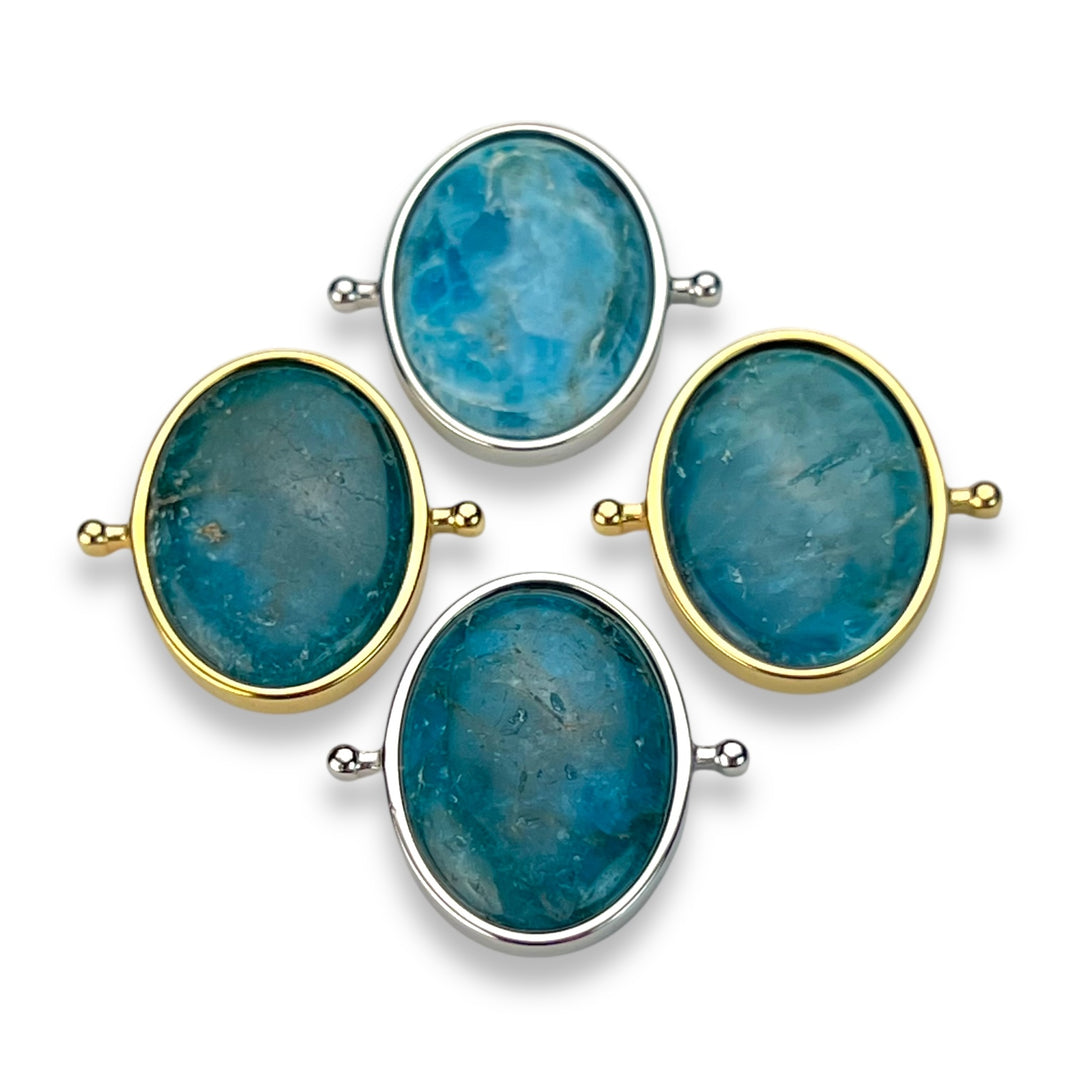 Blue Apatite Oval Crystal Element