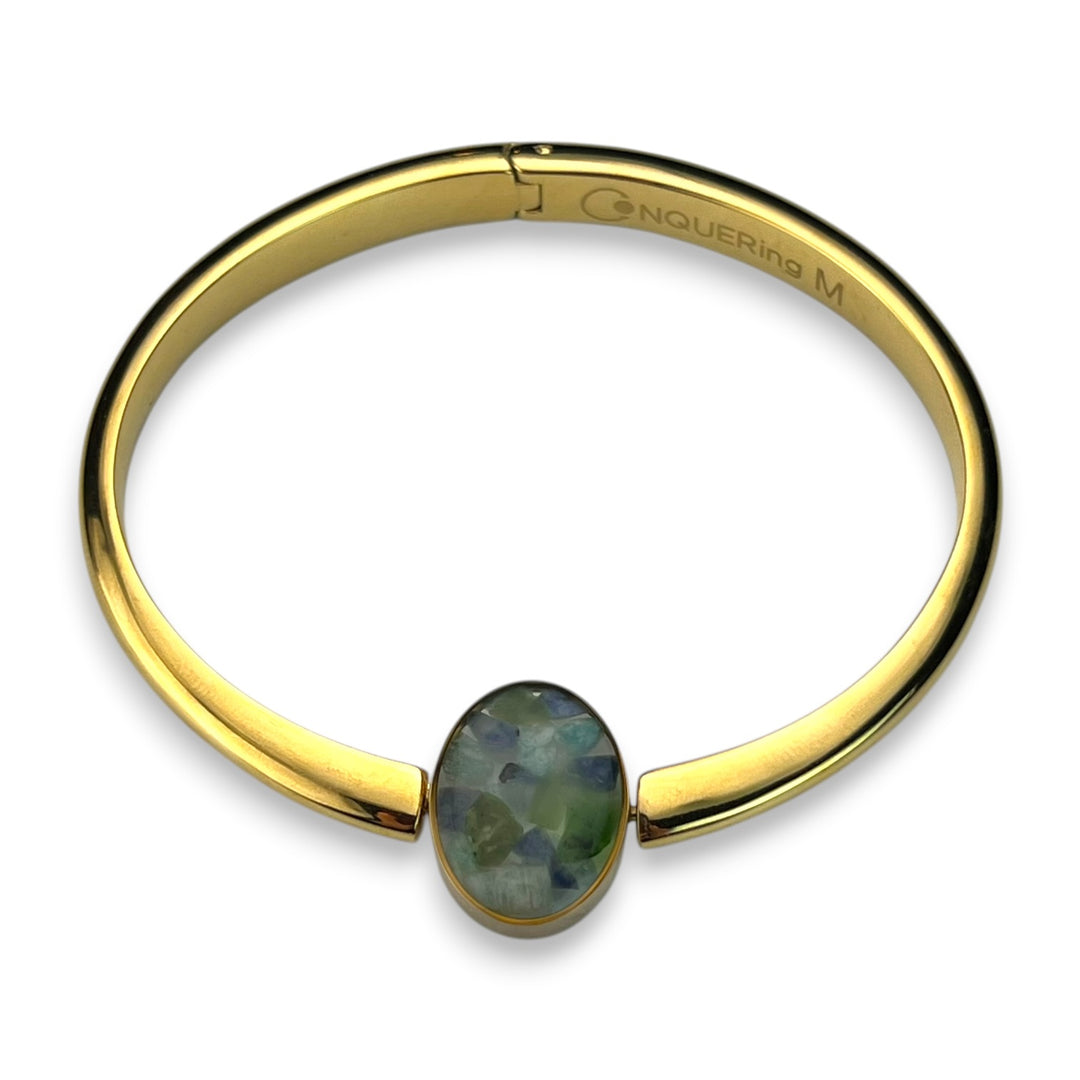 Willow Bangle with Oval Crystal Confetti Encapture Element