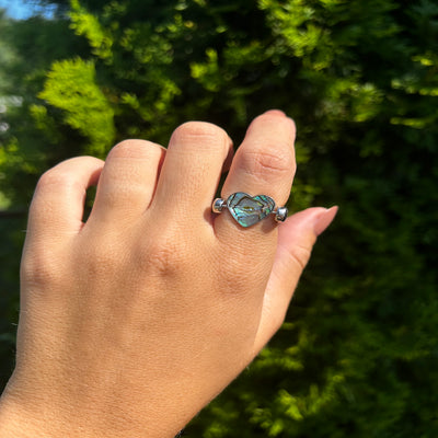 Abalone Shell Heart-shaped Crystal Element