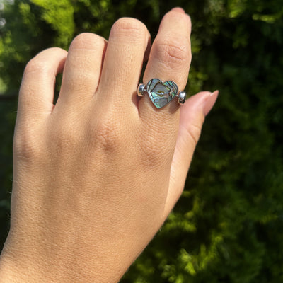 Abalone Shell Heart-shaped Crystal Element