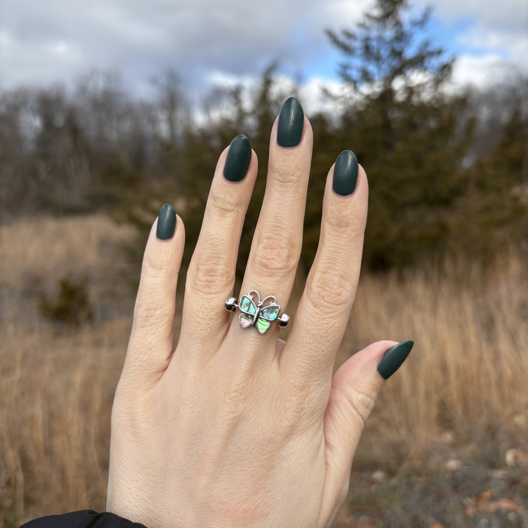 Abalone Shell Crystal Butterfly Element
