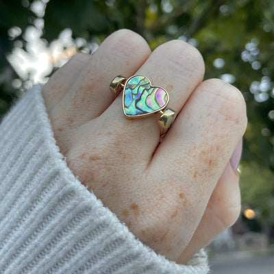 Abalone Shell Heart-shaped Crystal Element