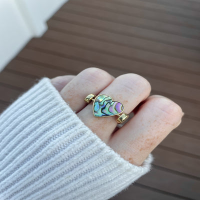 Abalone Shell Heart-shaped Crystal Element